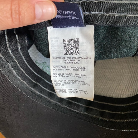 NWOT Arc'teryx Dark Green Wool Ball Cap - Picture 6 of 6
